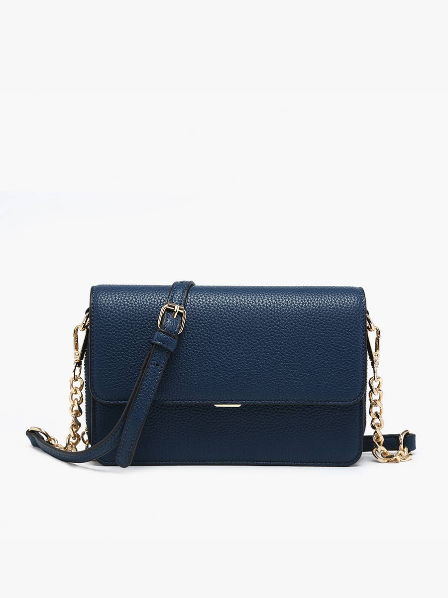 Lauryn Flapover Crossbody w/ Chain Strap