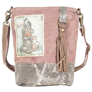 cats and books shoulder crossbody bag