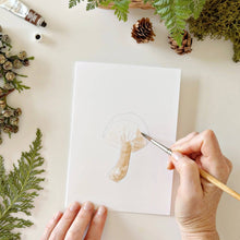 Load image into Gallery viewer, Mushrooms paintable watercolor notecard set