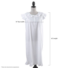Load image into Gallery viewer, Caplet Sleeve Embroidered Nightgown