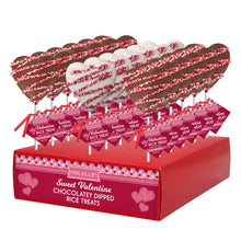 Load image into Gallery viewer, Chocolate Drizzle Heart Shaped Rice Treat Pops, 18ct Display
