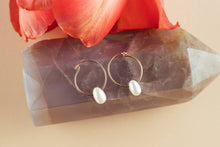 Load image into Gallery viewer, Pearl Gold Hoop Earrings for Goddess GHOP11