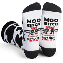 Load image into Gallery viewer, Moo Bitch, Get Out The Hay! Cow Socks