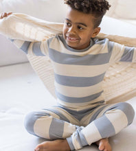 Load image into Gallery viewer, Rugby Stripe Organic Cotton Sleep &amp; Play - Quarry