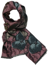 Load image into Gallery viewer, Sketch Floral Recycled Cotton Cashmink Scarf: Rosewood