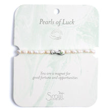 Load image into Gallery viewer, Pearl Affirmation Bracelet - Luck/Silver