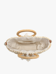 Cheryl Seagrass Satchel w/ Circle Handles