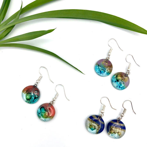 Small Circle Glass Earrings