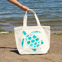 Load image into Gallery viewer, Fiji Embroidered Turtle Water Resistant Beach Tote Bag