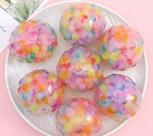 Load image into Gallery viewer, 6.0cm Colorful Beaded Mesh Grape Squeeze Ball