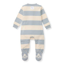 Load image into Gallery viewer, Rugby Stripe Organic Cotton Sleep &amp; Play - Quarry