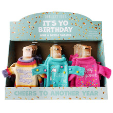 Load image into Gallery viewer, TLF It's Yo Birthday Wine &amp; Bottle Sweater