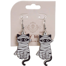 Load image into Gallery viewer, WOOD MUMMY CATS EARRING