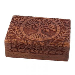 Floral tree of Life carved box