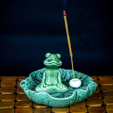 Load image into Gallery viewer, Ceramic Incense Holder - Meditating Frog (Each)