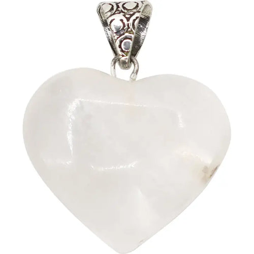 Gemstone Heart Pendant - Selenite Satin Spa