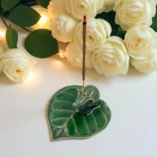 Load image into Gallery viewer, Elephant On Leaf Ceramic Incense Holder - Assorted