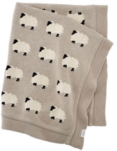 Load image into Gallery viewer, Furry Sheep - Organic Cotton Jacquard Knit Baby Blanket