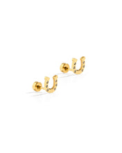 Load image into Gallery viewer, Screwback Stud Earrings - Horseshoe Gold