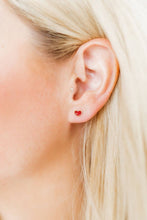 Load image into Gallery viewer, Screwback Stud Earrings - Nora Heart - Red