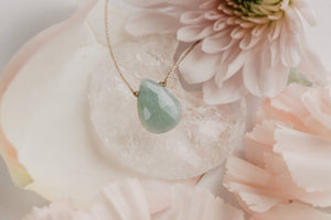 Milky Aquamarine Luxe Necklace for Beautiful Mom - OLOVE22