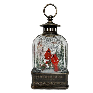 10.75"W Joyful Cardinal Dome Glitter Lantern with Sublimation - Christmas is Forever