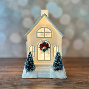 Ivory christmas village glitter house 7