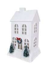 Load image into Gallery viewer, ivory christmas village glitter townhouse 9.5&quot;