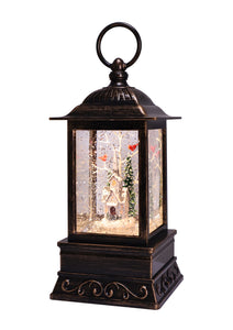 Christmas Village Church Glitter Lantern 10.5"