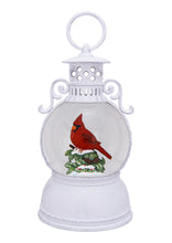 Load image into Gallery viewer, 9.375&quot; Cardinal on Holly &amp; Pine Glitter Lantern