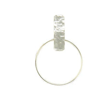 Load image into Gallery viewer, P56 Hammered Bar Dangling Circle Post Earring
