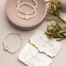 Load image into Gallery viewer, Pearl Affirmation Bracelet - Luck/Silver