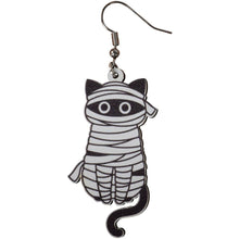 Load image into Gallery viewer, WOOD MUMMY CATS EARRING