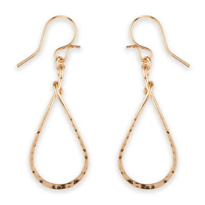 F6 Small Hammered Teardrop Dangle Earring