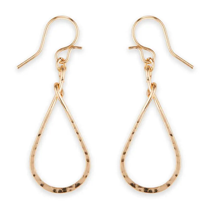 F6 Small Hammered Teardrop Dangle Earring