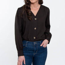 Load image into Gallery viewer, Izara Front Button V-Neck Blouse