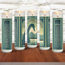 Load image into Gallery viewer, Art Deco Loch Ness Monster Novelty Bookstore Prayer Candle