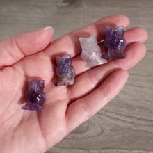 Load image into Gallery viewer, Gemstone Owl Figurine – Small Crystal Owl Decor