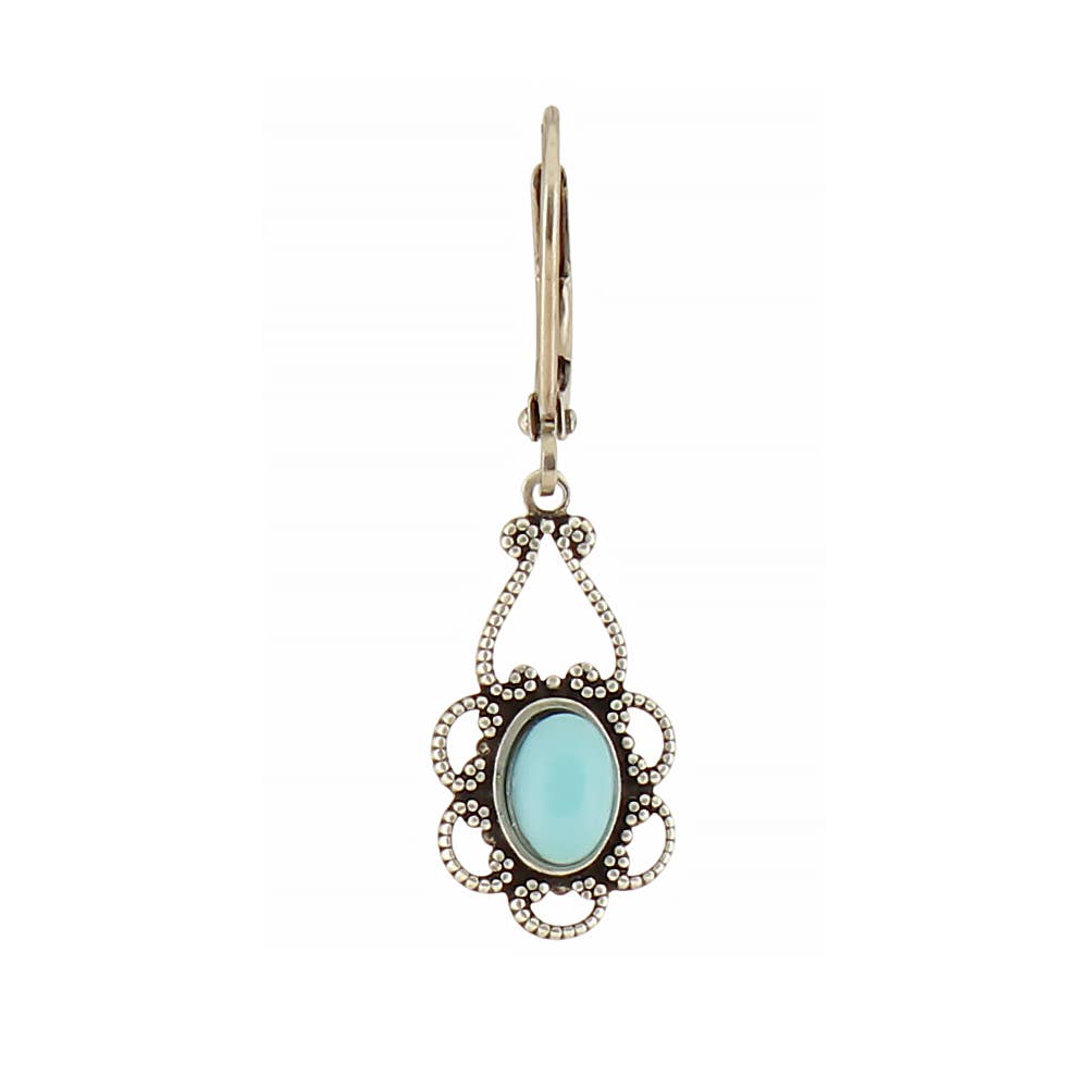 Oval Lace Flower Earring
