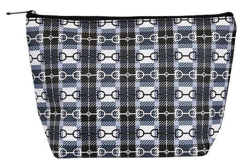 HorseSnaffle Bit Plaid Large Cosmetic Pouch