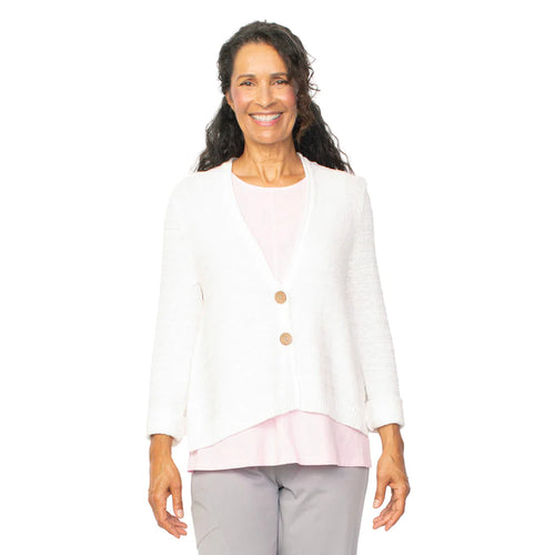 HABITAT SEA PURL STRIPE CARDIGAN IN WHITE - 80110-WHT