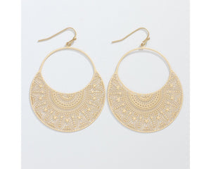 2" Unique gold open filigree earrings