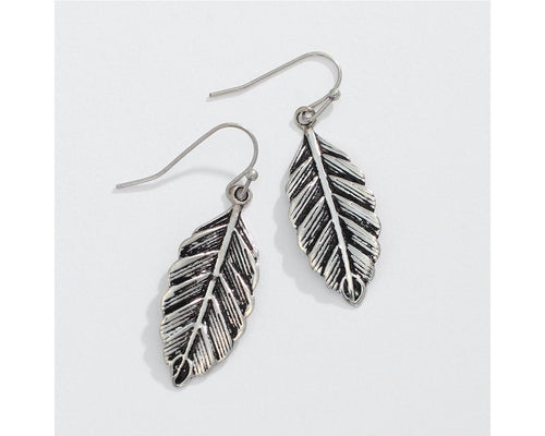 Burnished silver leaves earrings