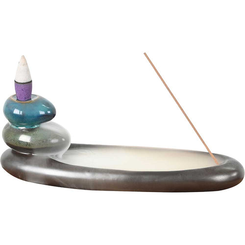 Ceramic Backflow & Incense Holder - Zen