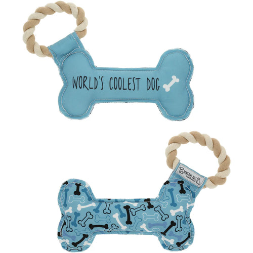 COOLEST DOG CANVAS DOG TOY ON A ROPE