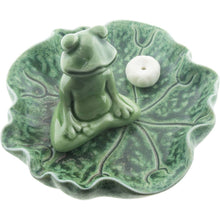 Load image into Gallery viewer, Ceramic Incense Holder - Meditating Frog (Each)