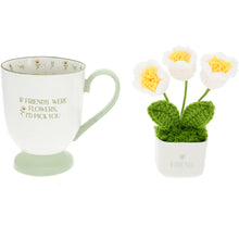 Load image into Gallery viewer, 13 oz Cup with Crocheted Flowers