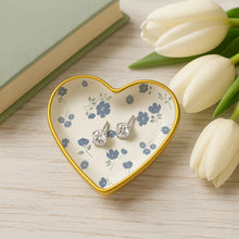 Load image into Gallery viewer, Trinket Dish &amp; 5mm Cubic Zirconia Stud Earring Set