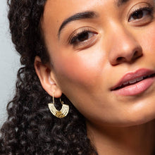Load image into Gallery viewer, Chromacolor Miyuki U-Hoop Earring - Cream/Gold