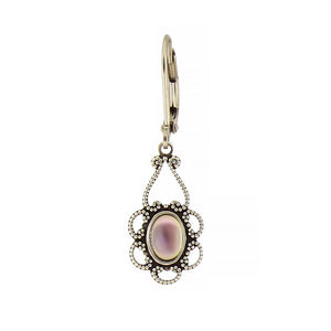 Oval Lace Flower Earring